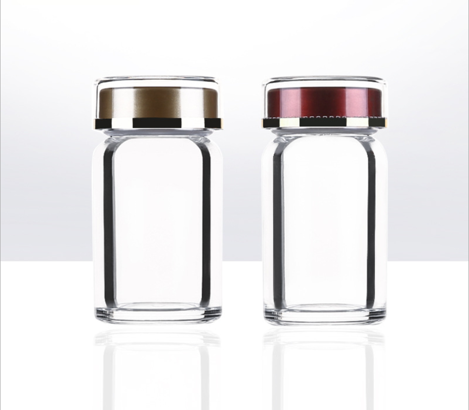 High Quality Health Care Bottle Double Layer Pill Bottle Acrylic Medicine Bottle with ABS Inner