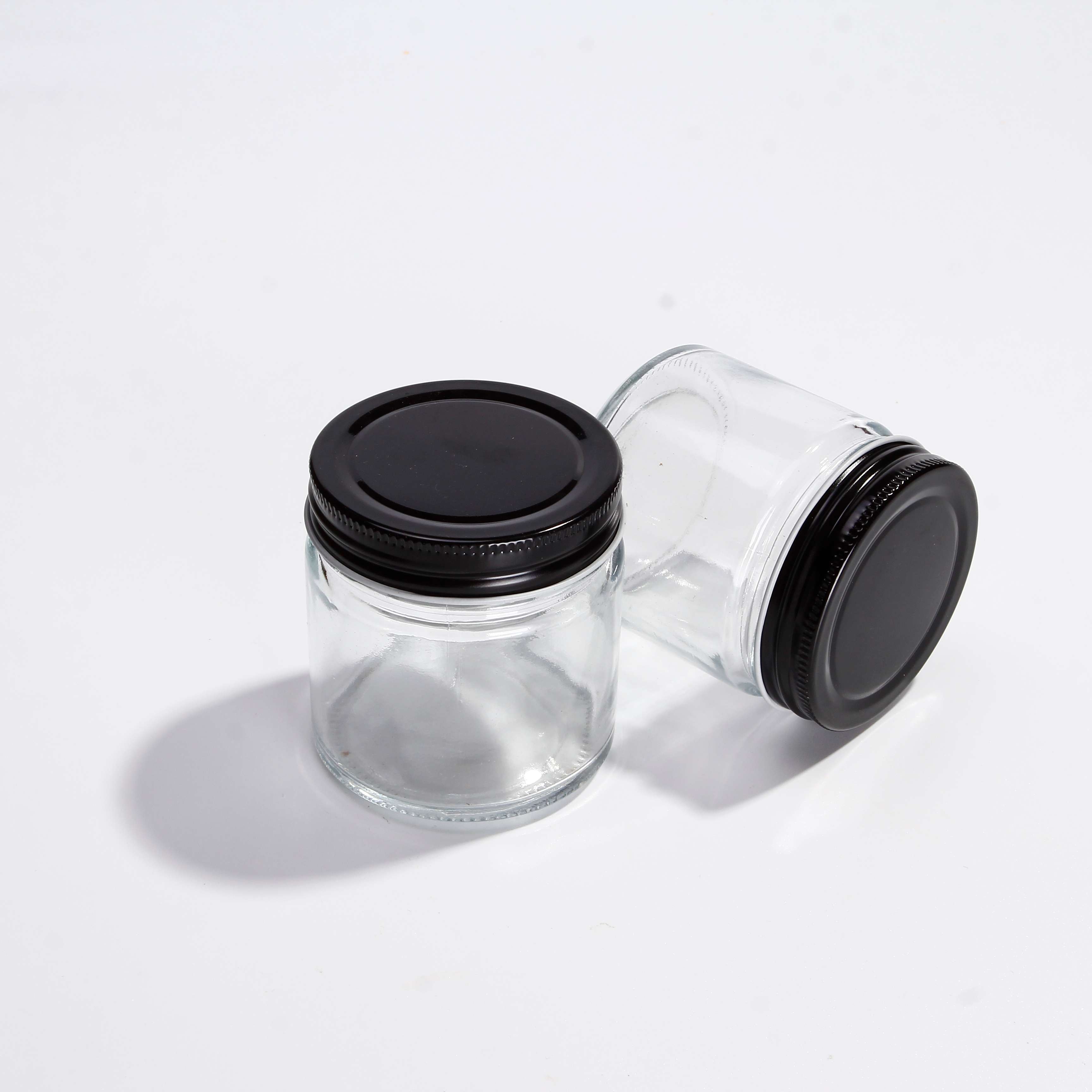 High Quality Hot Selling Clear Mini Glass Jar Food Glass Empty Honey Jar With Metal Cap