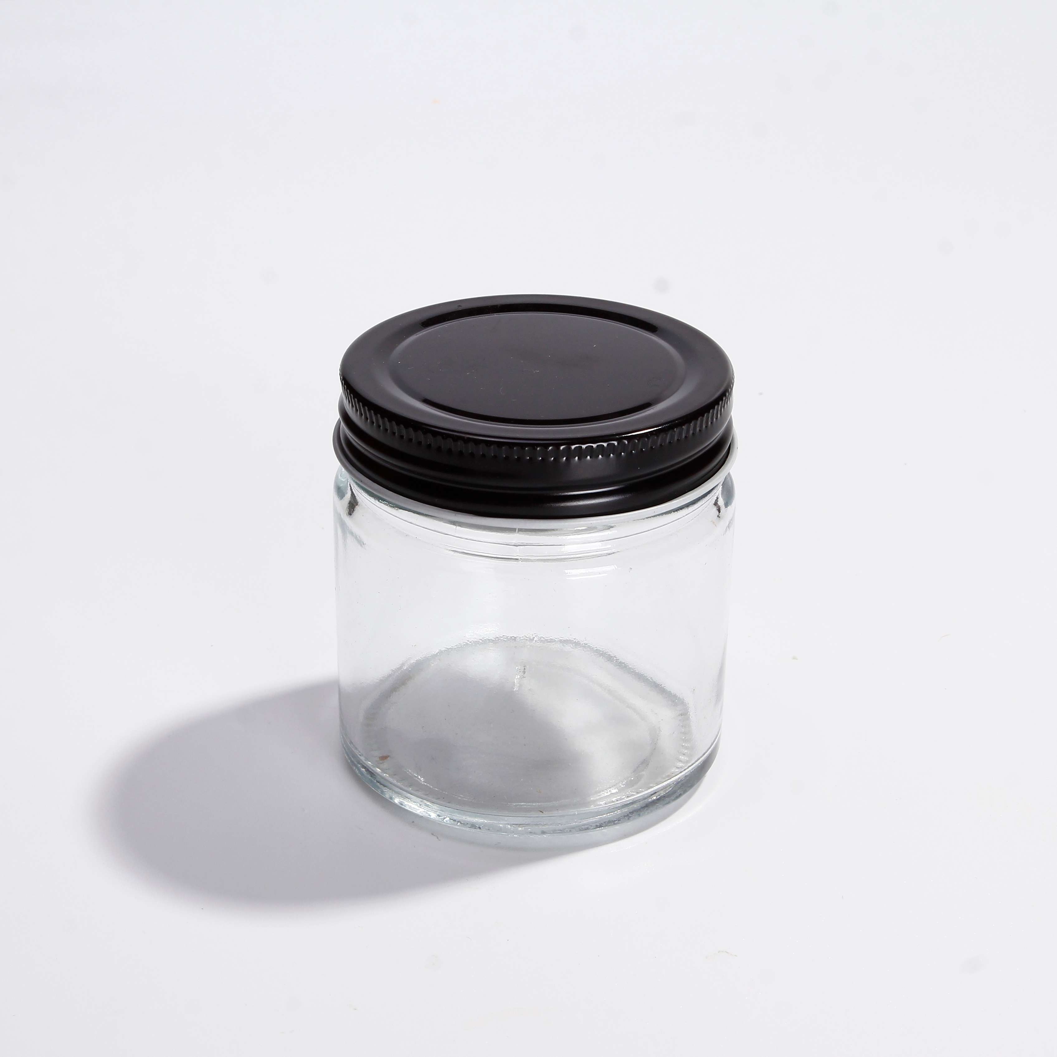 High Quality Hot Selling Clear Mini Glass Jar Food Glass Empty Honey Jar With Metal Cap