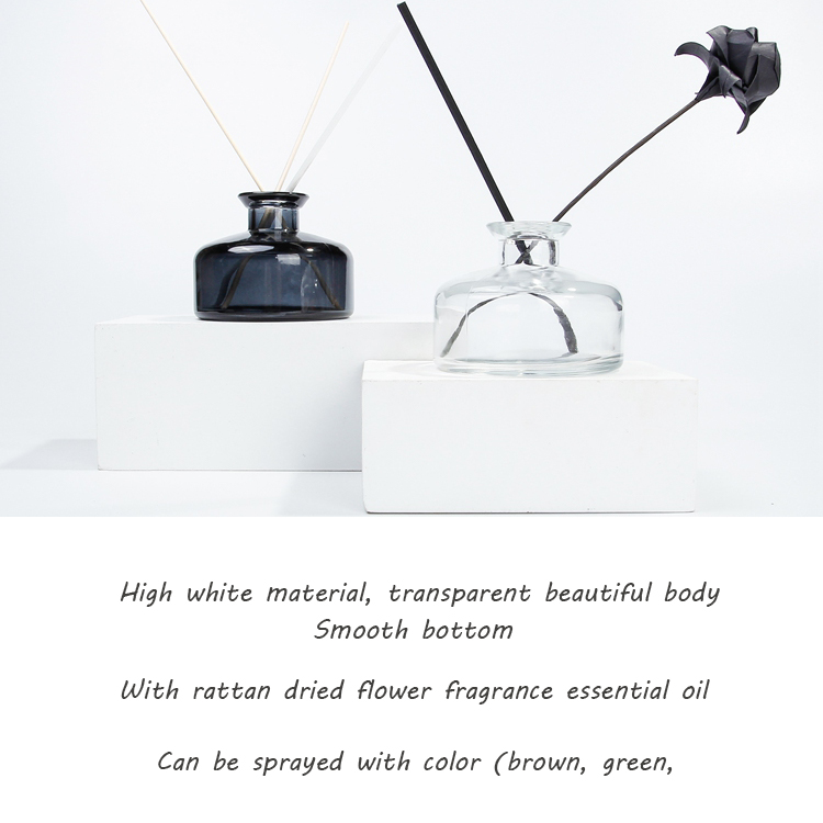 High Quality Ins Smooth Colorful Empty 50ml 100ml Round Reed Diffuser Glass Bottle Aromatherapy Oil Massagle Bottle