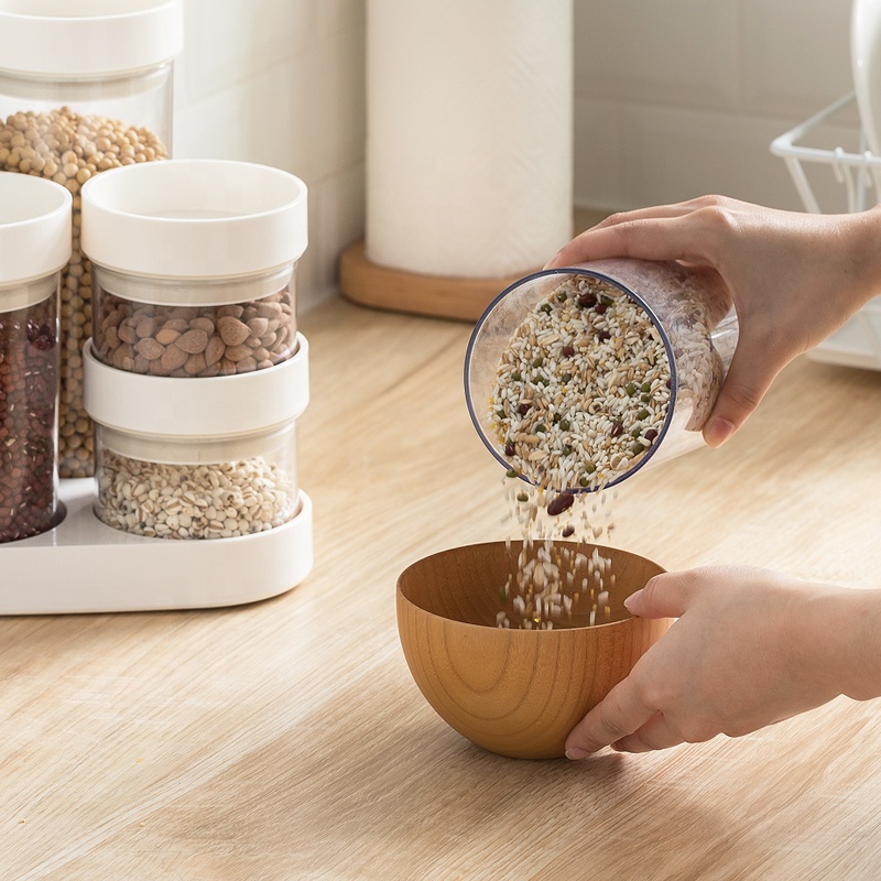 High Quality Kitchen Round Vacuumize Plastic Food Containers Storage Jar Set