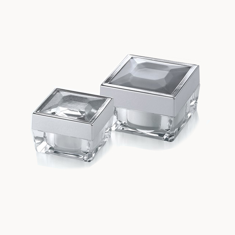 High Quality Low Price Empty Square Plastic Acrylic Cream Cosmetic Jars Cosmetic Jar With Black Lid