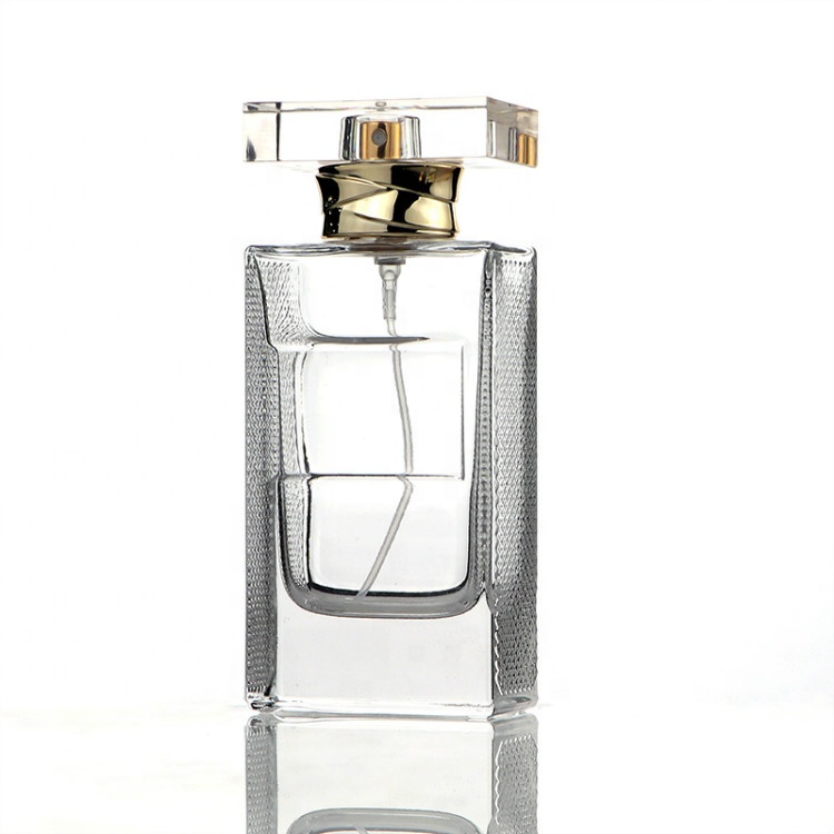 High Quality Luxury Clear 55ml Square Perfume Bottle Glass China