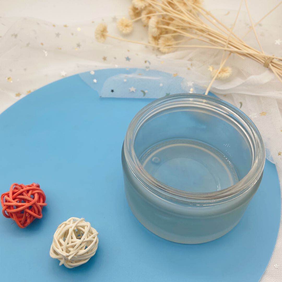 High Quality Luxury Frosted Clear Cosmetic Glass Jars With LId 200G