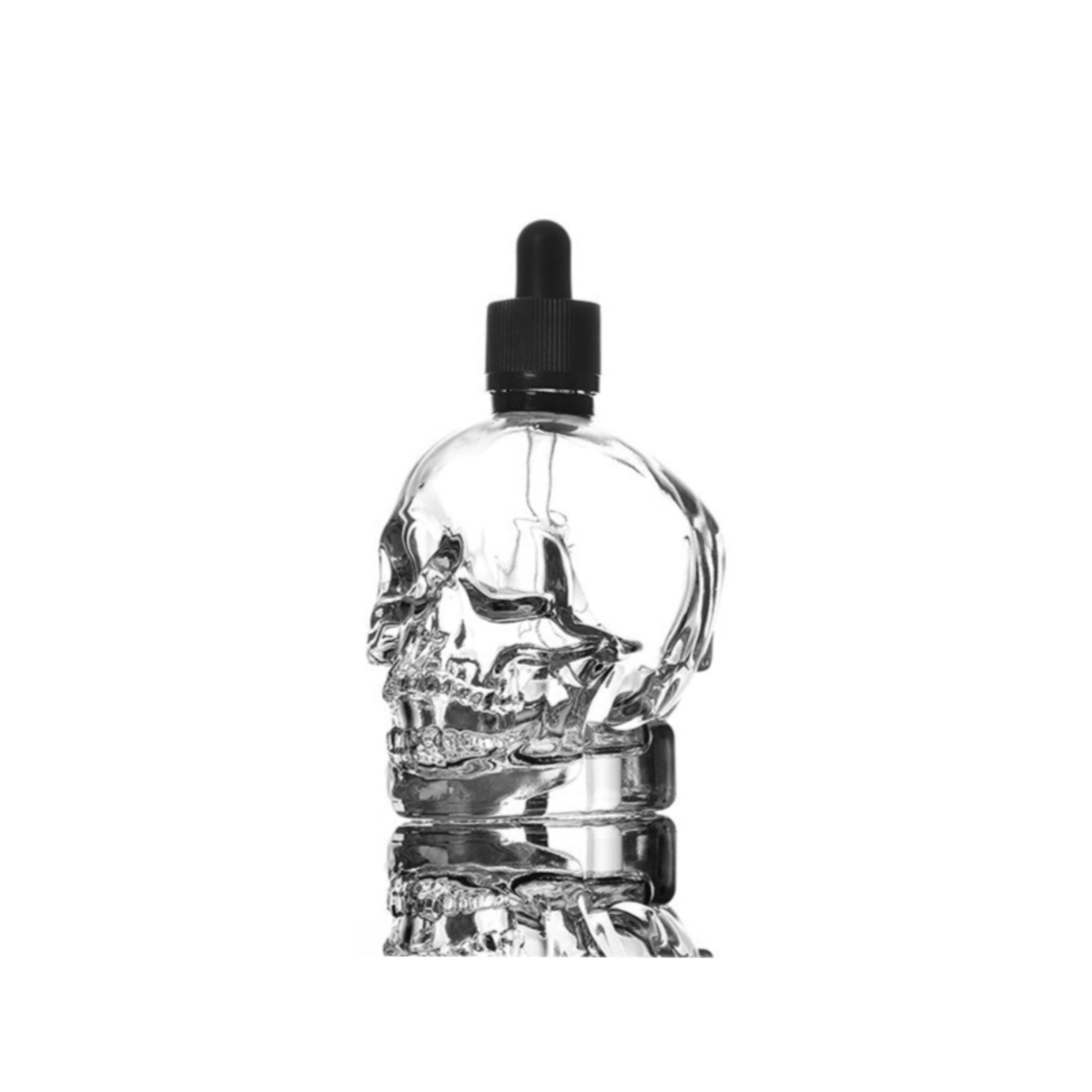 High Quality Luxury Skull Shape Glass Dropper Bottles 30ML