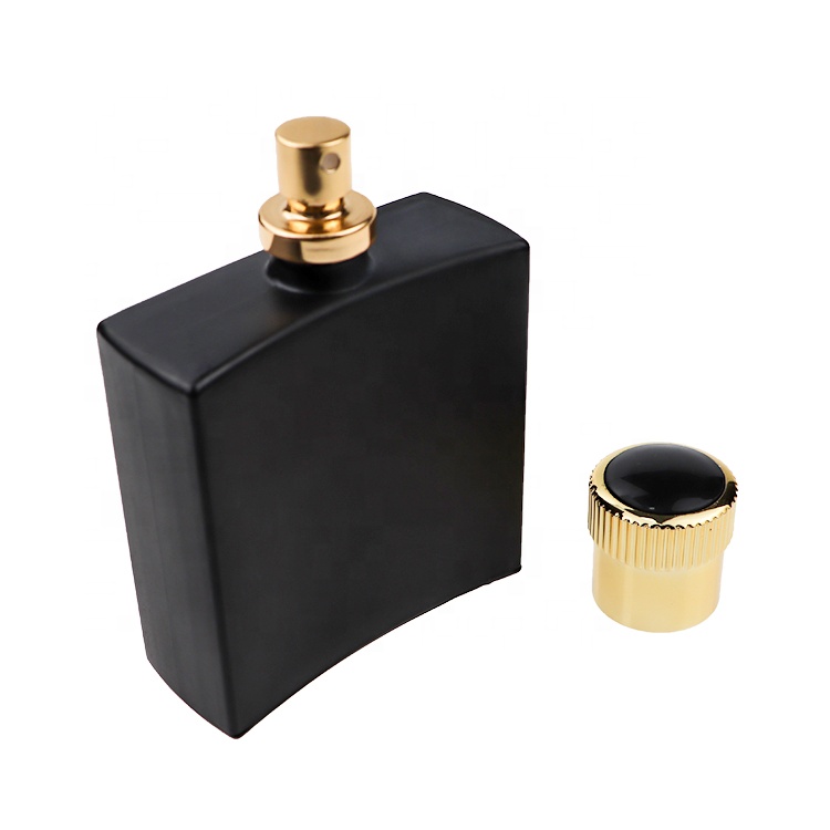 High Quality Man Square Matte Black Perfume 100ml Glass Bottle