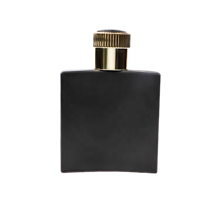 High Quality Man Square Matte Black Perfume 100ml Glass Bottle
