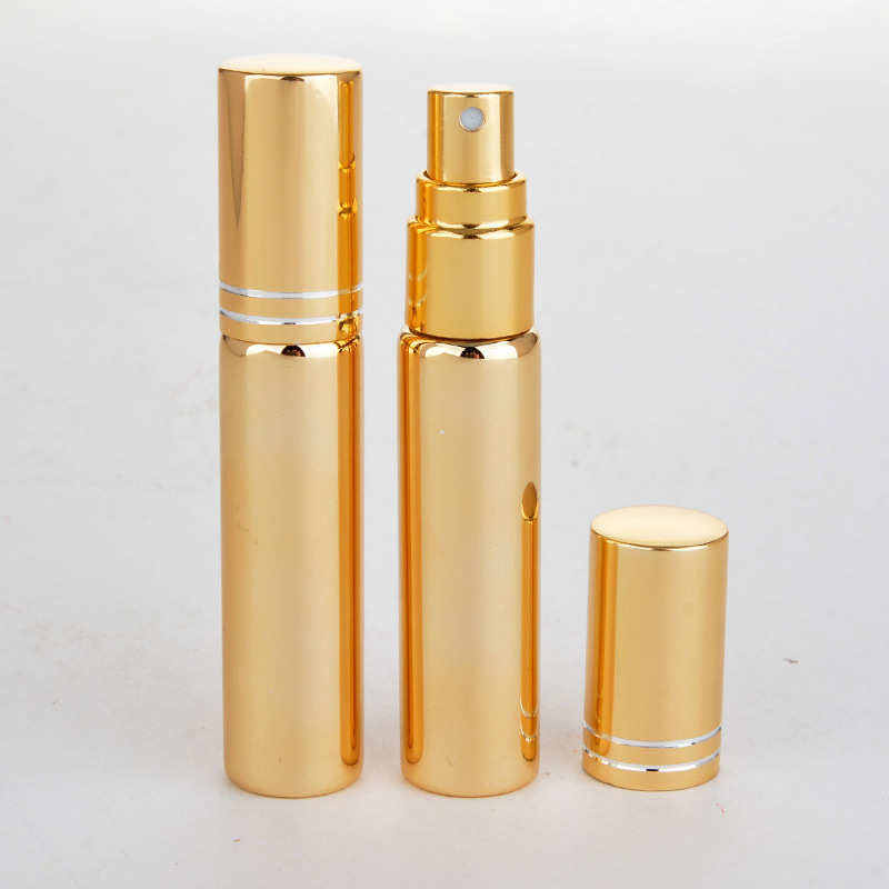 High Quality Mini Travel Empty Portable 5ml 10ml Gold And Silver Small Glass Perfume Fine Mist Sprayer Bottle