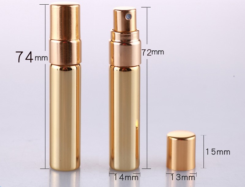 High Quality Mini Travel Empty Portable Gold 5ml 10ml Small Glass Perfume Sprayer Bottle