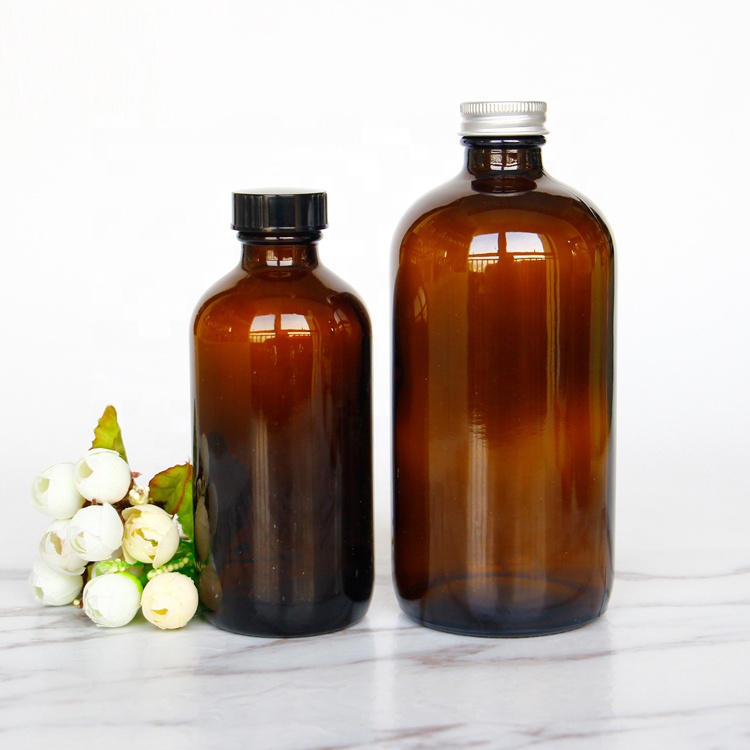 High Quality Newly Finished Empty 250ml 500ml Amber Round Glass Kombucha Bottles