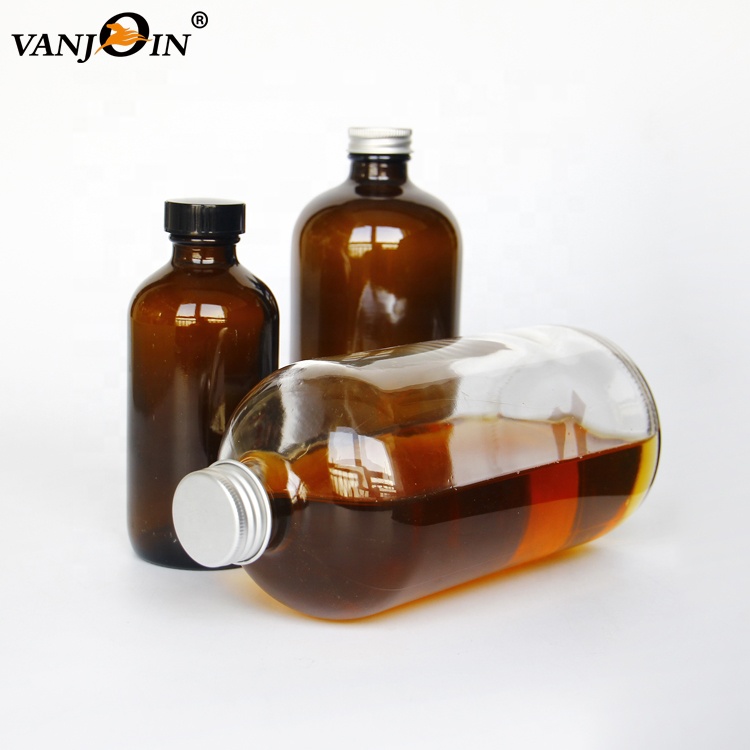 High Quality Newly Finished Empty 250ml 500ml Amber Round Glass Kombucha Bottles