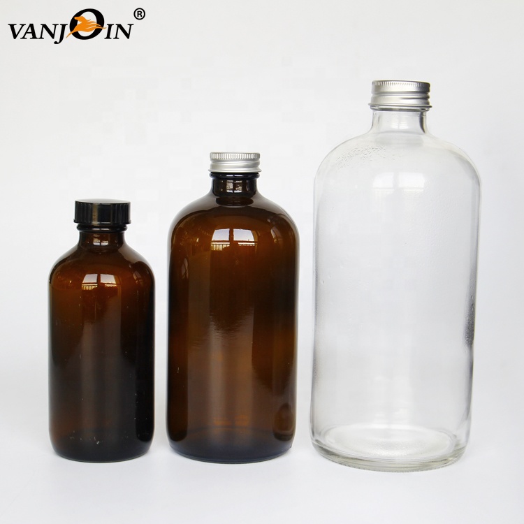 High Quality Newly Finished Empty 250ml 500ml Amber Round Glass Kombucha Bottles