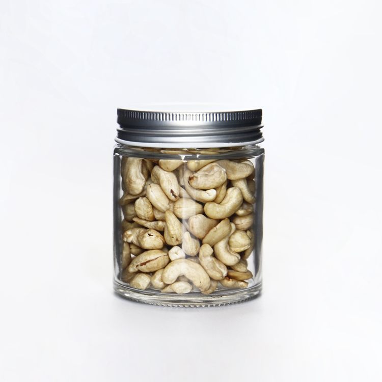 High Quality Newly design round sauce dressing glass packaging jar wide mouth container with Aluminum lids wholesale in stock