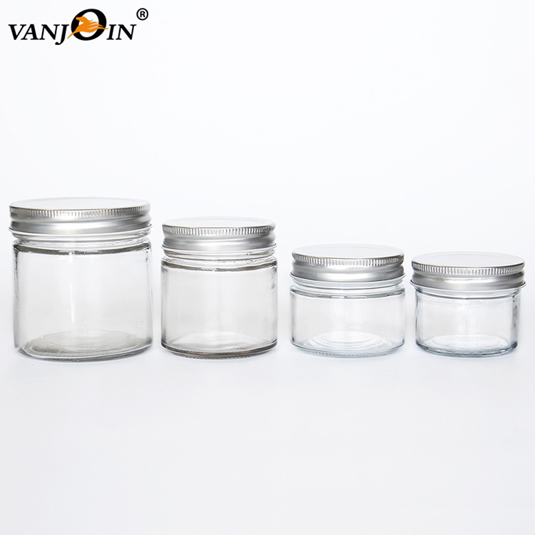 High Quality On Sale 2oz 3oz 4oz 12oz 24oz Glass Food Storage Jars Packing Jars with Aluminum Cap