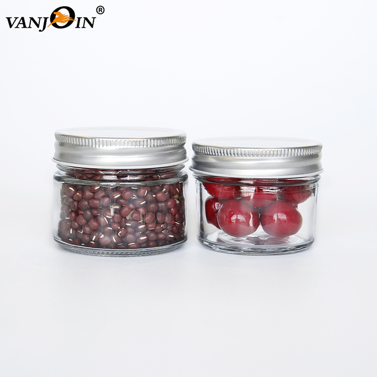 High Quality On Sale 2oz 3oz 4oz 12oz 24oz Glass Food Storage Jars Packing Jars with Aluminum Cap