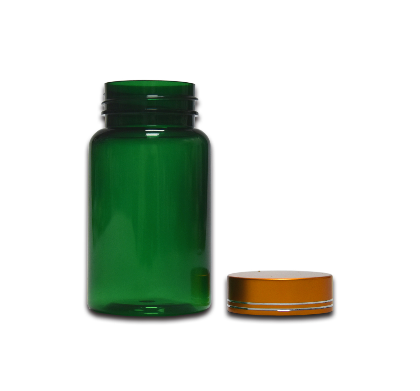 High Quality PET Green Pharmaceutical Medical Packaging Vitamin Pill Capsule Bottle 100ml
