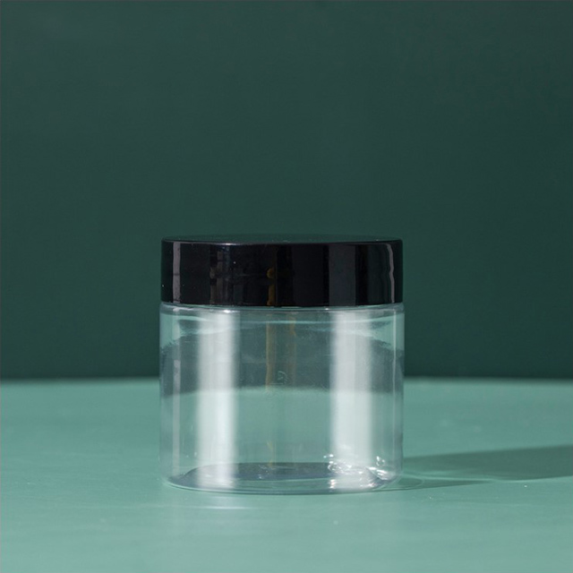 High Quality Pet Plastic Cosmetic Jar With Plastic Cover Custom Logo color label sticker 100 g 50 g