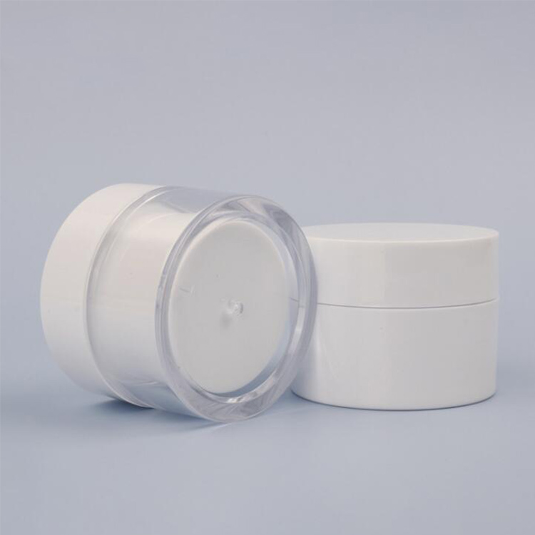 High Quality Pet Plastic Cosmetic Jar With Plastic Cover Custom Logo color label sticker 100 g 50 g