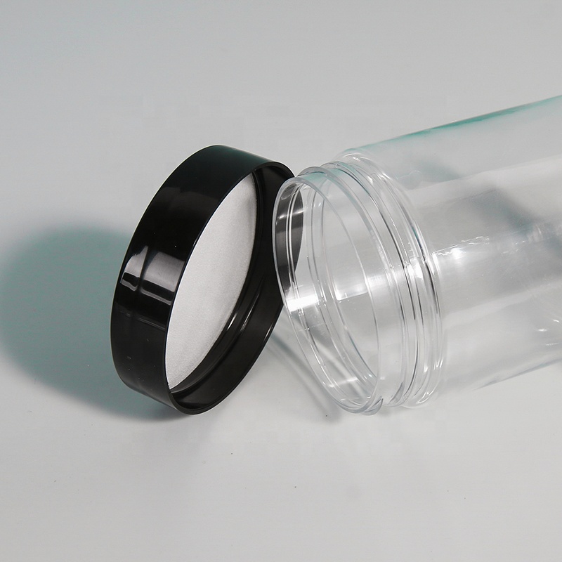 High Quality Plastic PET Clear Cream Jar with Black Lid Round Shape 60g 80g 100g 120g 200g 250g Cosmetic Container