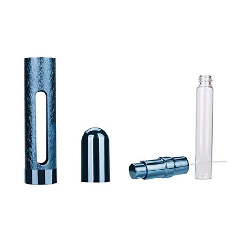 High Quality Polishing Colored Empty Glass Portable Travel Aluminum Brushed Round 6ml 10ml 12ml 15ml Perfume Spray Bottle