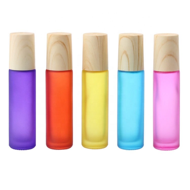 High Quality Protective Silicon Holder Colorful 10ml Glass Roll On Bottle With Aluminium Lid