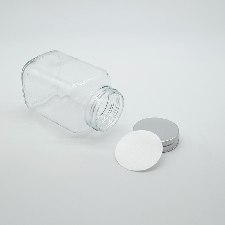 High Quality Rectangular Shape Glass Jar 500ml Juice Clear Jar in Stock 350ml Jam Glass Jar