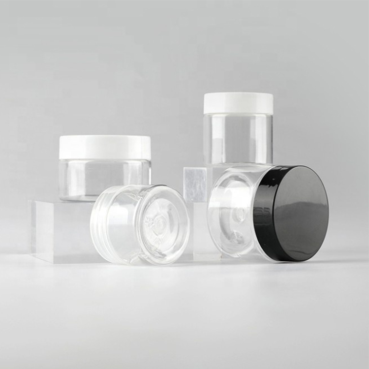 High Quality Recycled Plastic Cosmetic Jars for Lotion Cream 250g 100g with Bamboo Lid PP screw cap