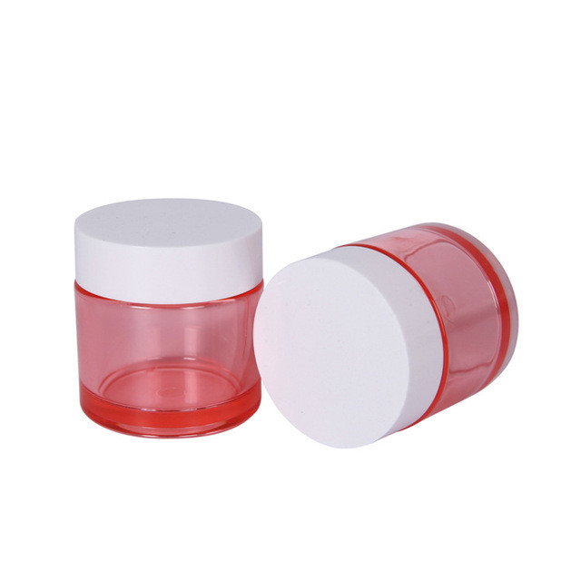 High Quality Red 50g PET High Penetration Thick Wall Injection bottle Plastic Cream Jar Skin Care Cream Jar