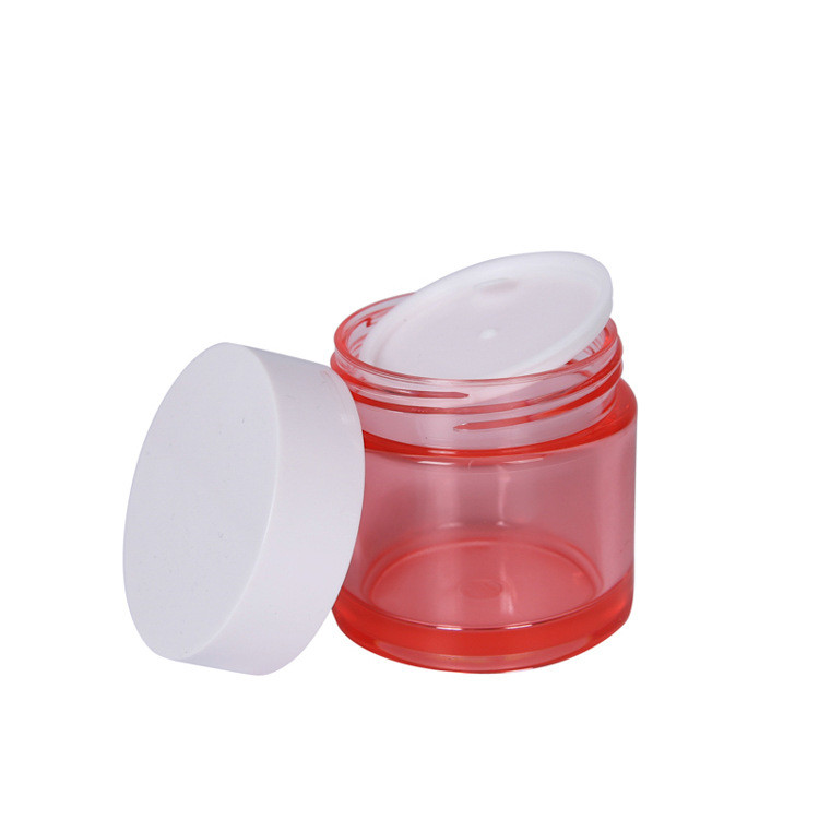 High Quality Red 50g PET High Penetration Thick Wall Injection bottle Plastic Cream Jar Skin Care Cream Jar