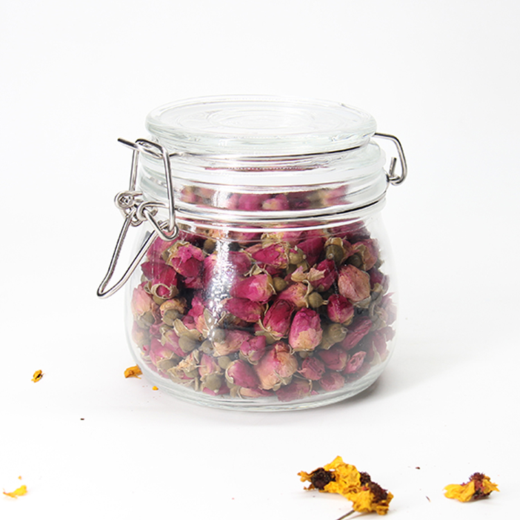 High Quality Round Airtight Storage Glass Jar With Clip Lid For Jam