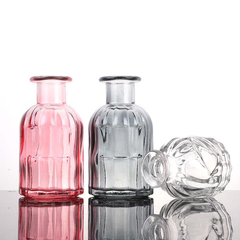 High Quality Round Fragrance Perfume Luxury Reed Diffuser Bottle Glass with Rattan Sticks
