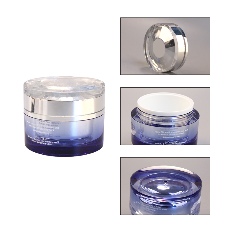High Quality Round Thick Acrylic Cosmetic Empty Vacuum Plastic Double Wall Luxury Skin Care Jar