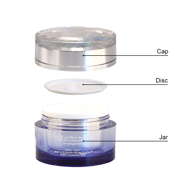 High Quality Round Thick Acrylic Cosmetic Empty Vacuum Plastic Double Wall Luxury Skin Care Jar