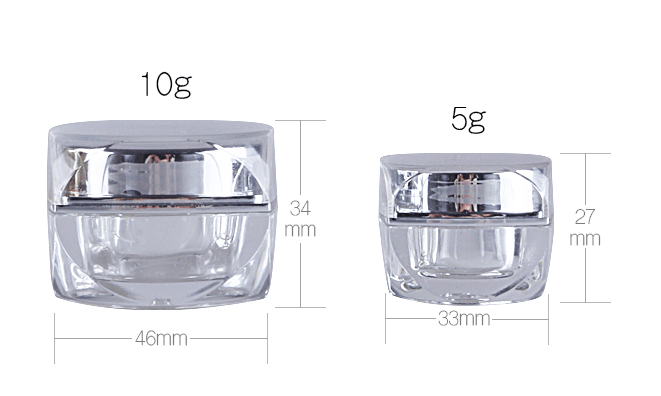 High Quality Sample Square Body Cream Lip Balm Cosmetic Jar with Lid 5g 10g for Skincare Containers