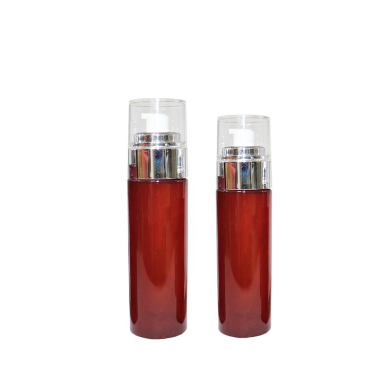 High Quality Skin Care Airless Pump Cosmetic Bottle 0.5 oz 1oz 2oz 3oz 4oz 5oz Red Glass Bottle