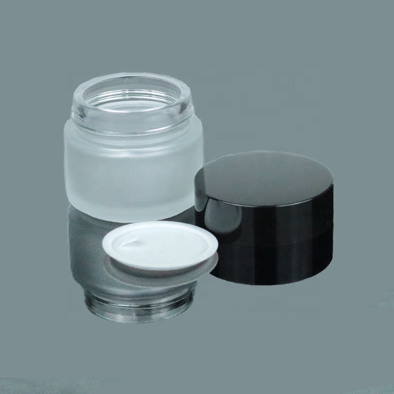 High Quality Skin Care Round Glass Jar 100g Frosted Glass Cosmetic Jar With Plastic Lid (GJM29)