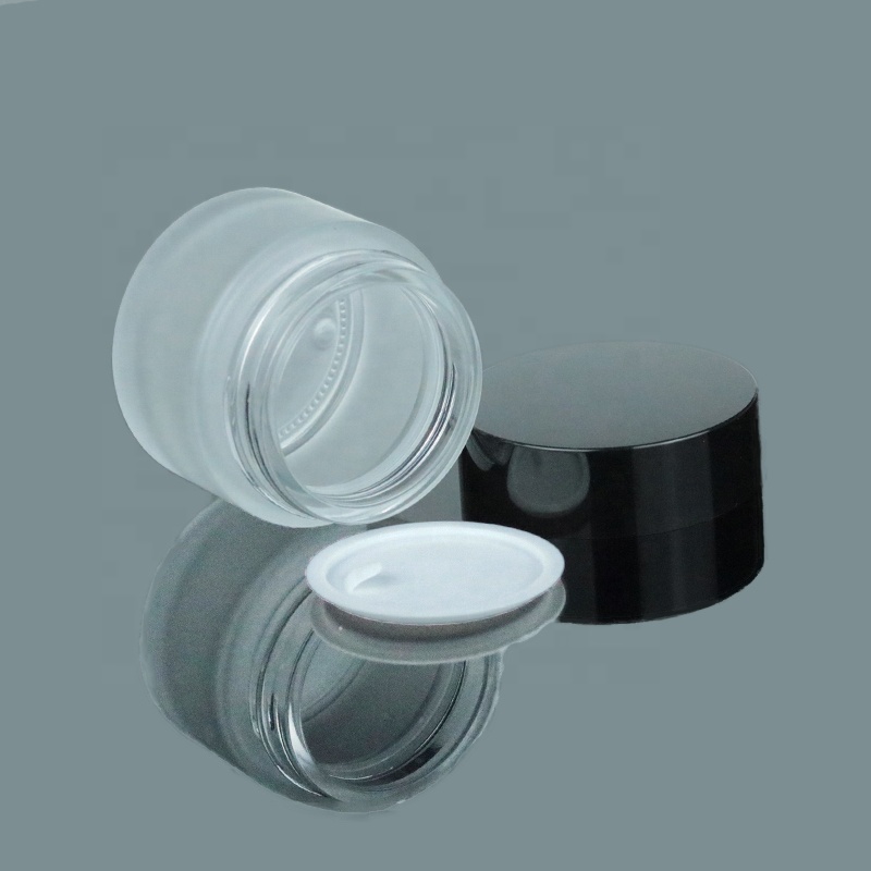 High Quality Skin Care Round Glass Jar 100g Frosted Glass Cosmetic Jar With Plastic Lid (GJM29)