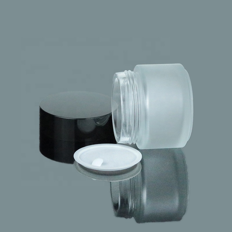 High Quality Skin Care Round Glass Jar 100g Frosted Glass Cosmetic Jar With Plastic Lid (GJM29)