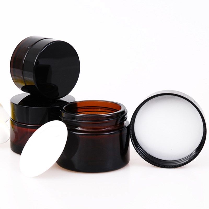 High Quality Skincare Luxury Empty OEM Cosmetic Popular Cosmetic 30g 50g Amber Candle Glass Cream Jar For Cream Packaging