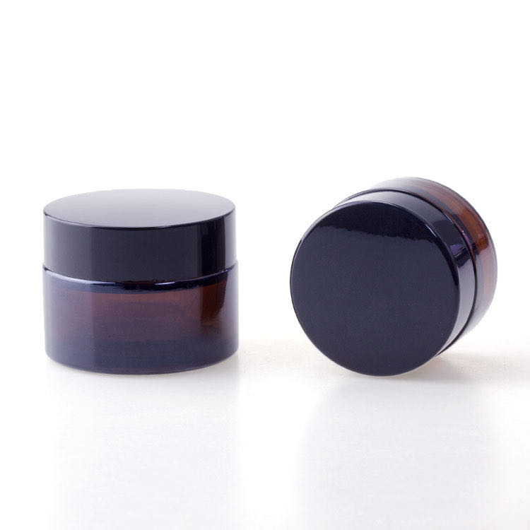 High Quality Skincare Luxury Empty OEM Cosmetic Popular Cosmetic 30g 50g Amber Candle Glass Cream Jar For Cream Packaging