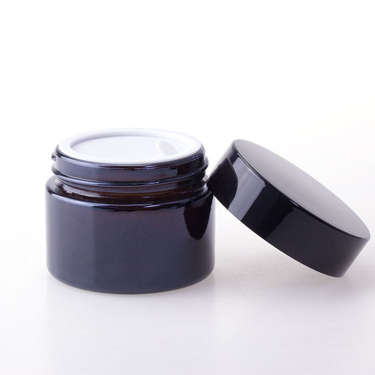 High Quality Skincare Luxury Empty OEM Cosmetic Popular Cosmetic 30g 50g Amber Candle Glass Cream Jar For Cream Packaging