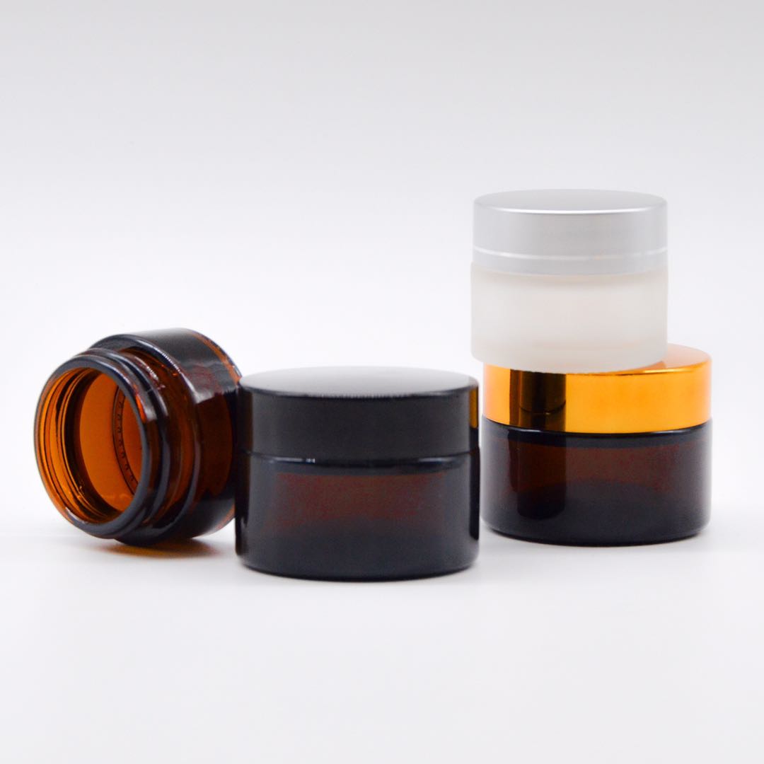 High Quality Skincare Luxury Empty OEM Cosmetic Popular Cosmetic 30g 50g Amber Candle Glass Cream Jar For Cream Packaging