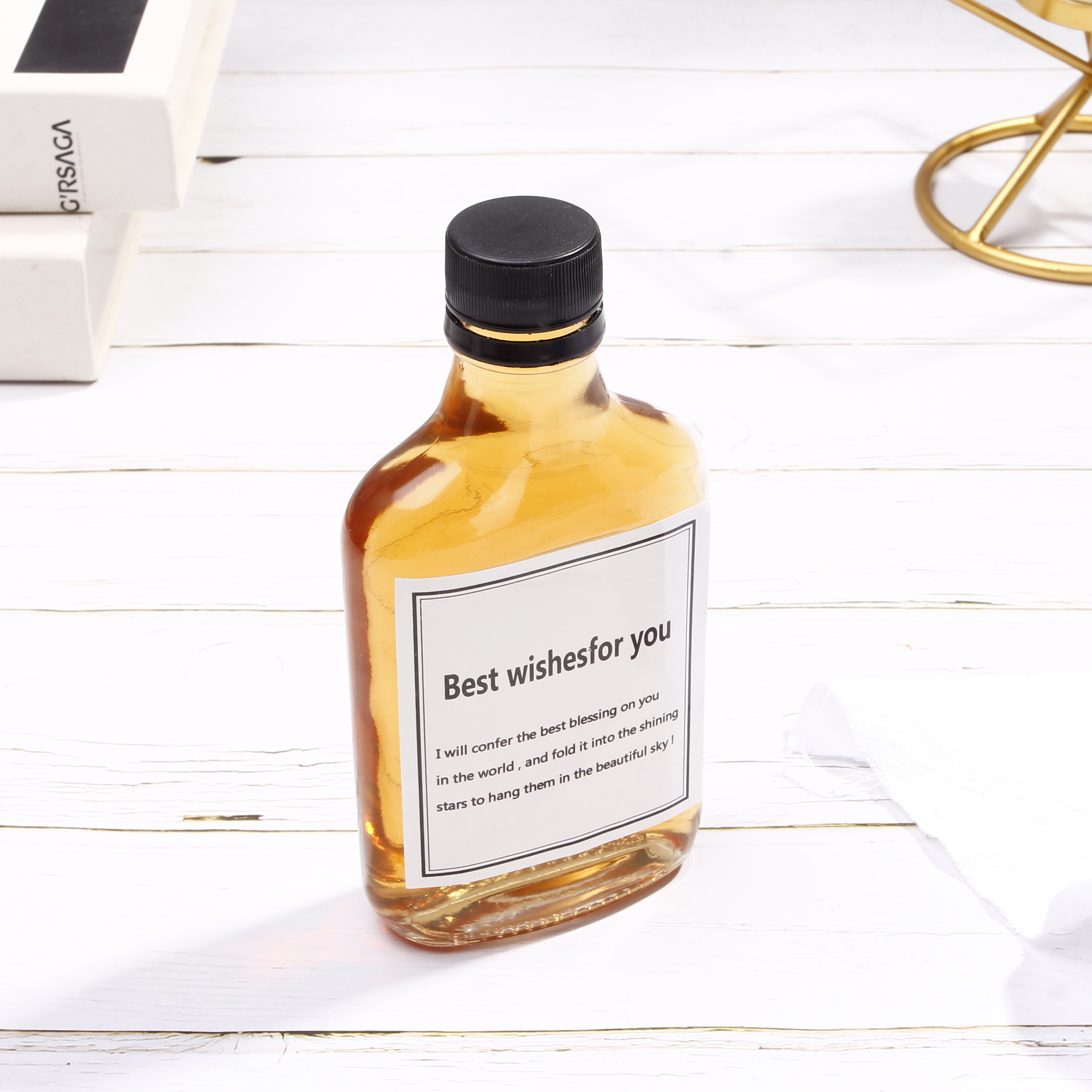 High Quality Small Capacity Flat Flask Glass Liquor Wine Whisky Bottles