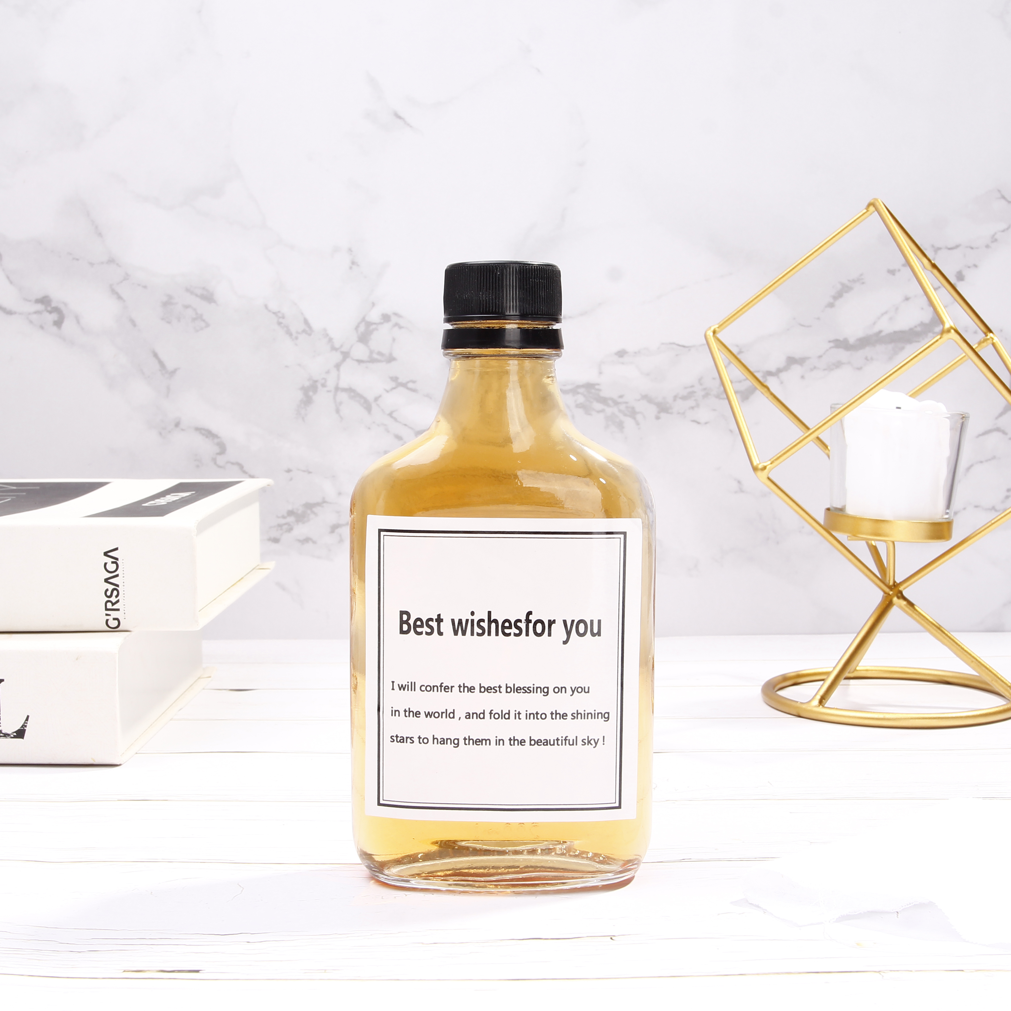 High Quality Small Capacity Flat Flask Glass Liquor Wine Whisky Bottles