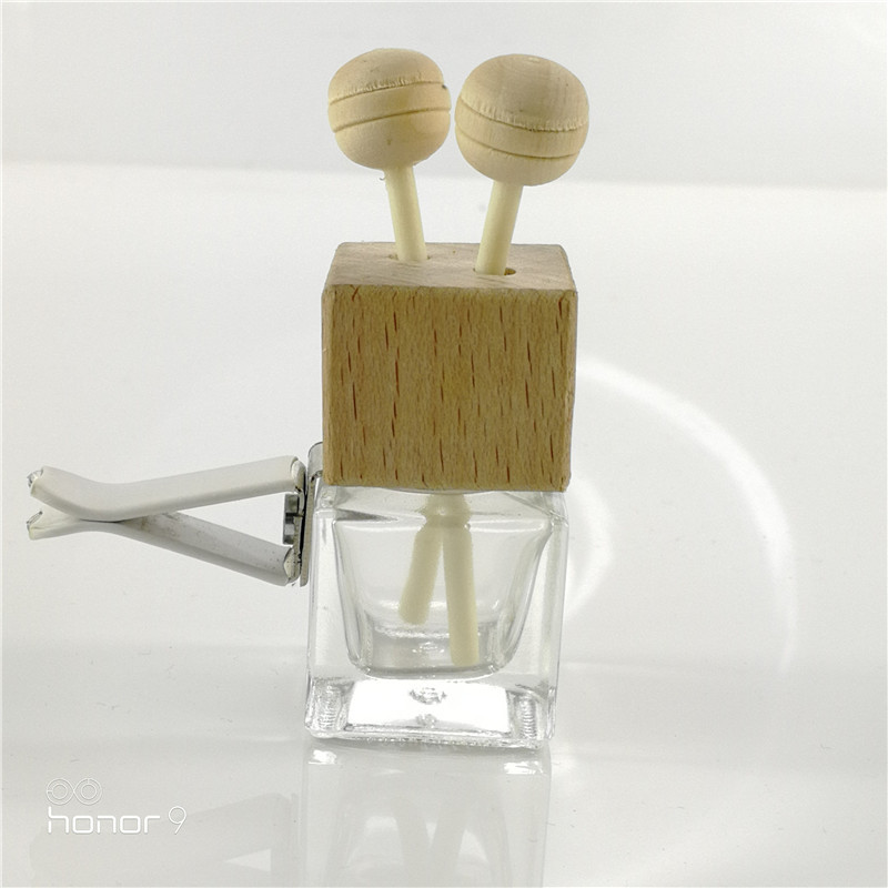 High Quality Square Clear 10 ml  Mini Perfume Bottle Empty Hanging Car Air Freshener Perfume Holder