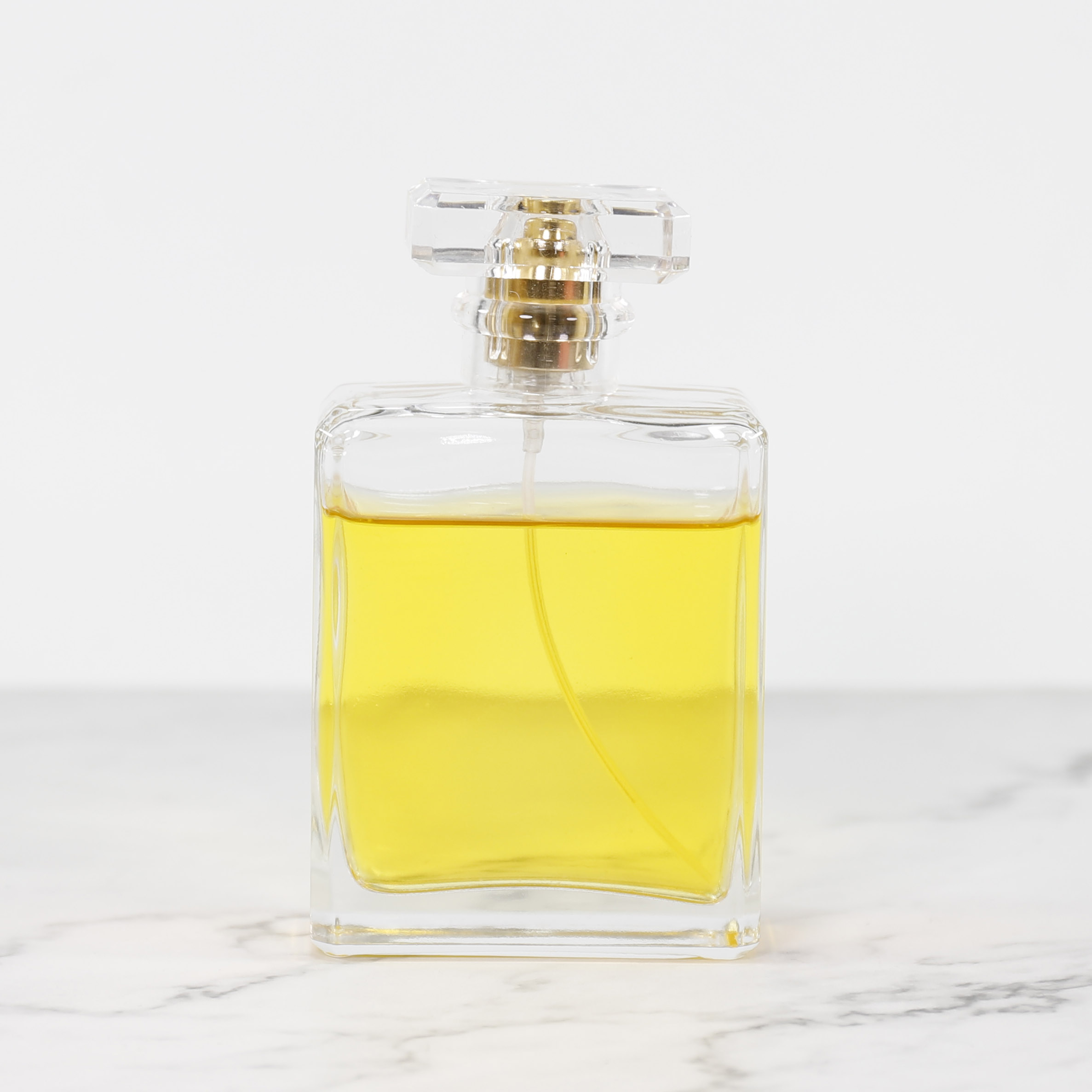 High Quality Square Crimp Custom Logo Perfume Spray Glass Bottle 50ml 100ml