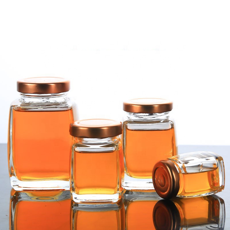 High Quality Square Glass Jam Glass Bottle Jars Pack 100ml For Honey Bird's Nest