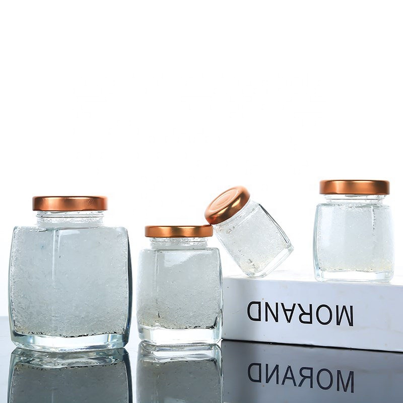 High Quality Square Glass Jam Glass Bottle Jars Pack 100ml For Honey Bird's Nest