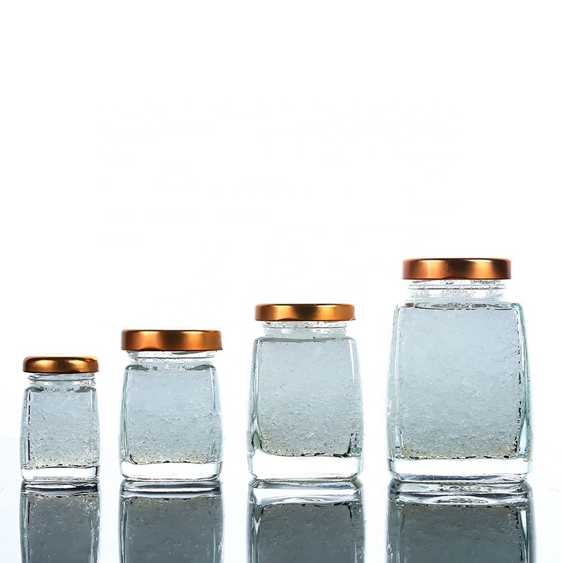 High Quality Square Glass Jam Glass Bottle Jars Pack 100ml For Honey Bird's Nest