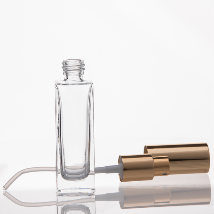 High Quality Square Transparent Mist Spray 30ml Empty Bottle Glass Perfume spray bottle